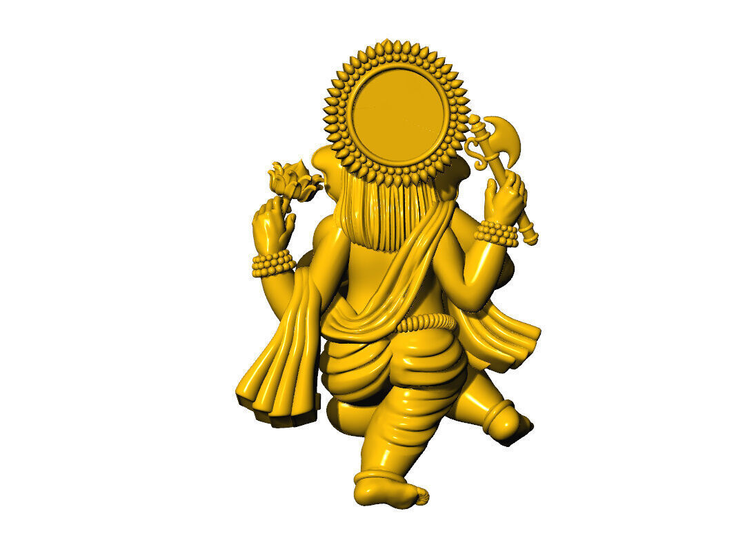 Ganpati Dancing mudra pendent 3D 3D print model_3