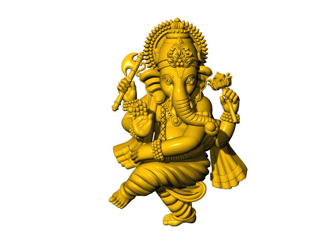 Ganpati Dancing mudra pendent 3D 3D print model_1
