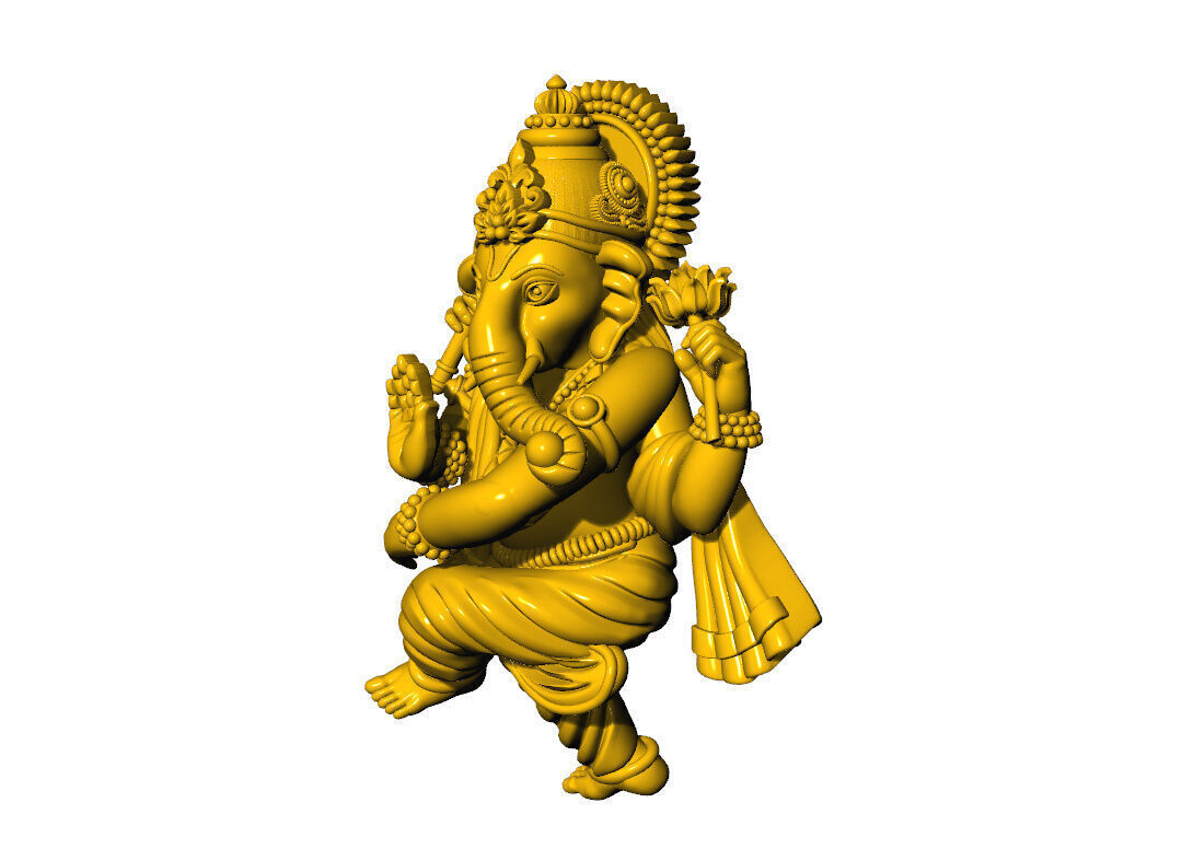 Ganpati Dancing mudra pendent 3D 3D print model_7
