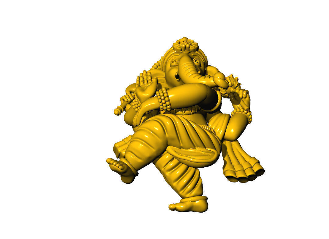 Ganpati Dancing mudra pendent 3D 3D print model_6