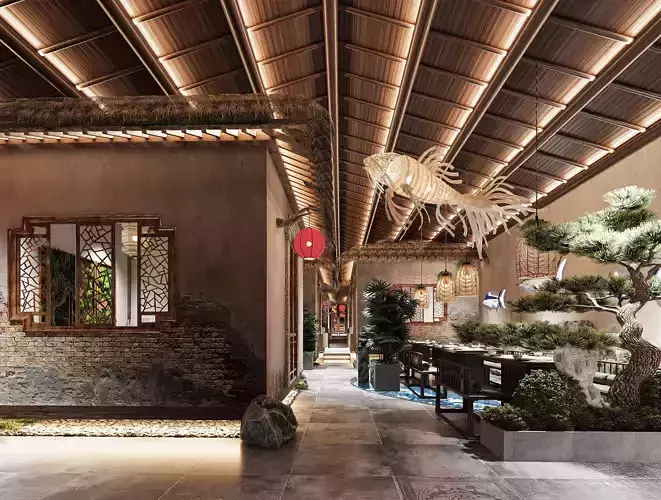   chinese restaurant  Interior scene  148