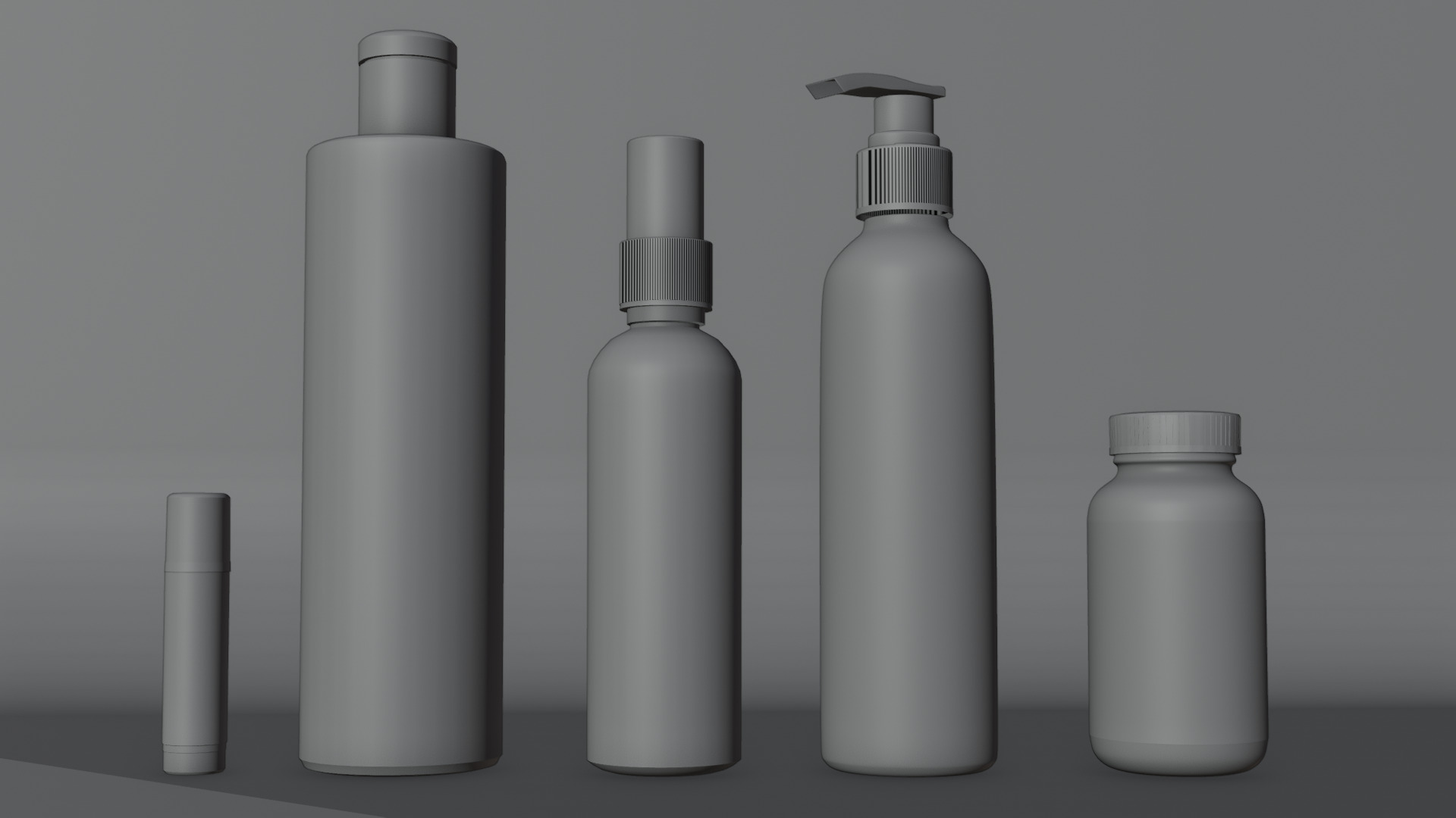 Cosmetic bottles pack Low-poly 3D model_3