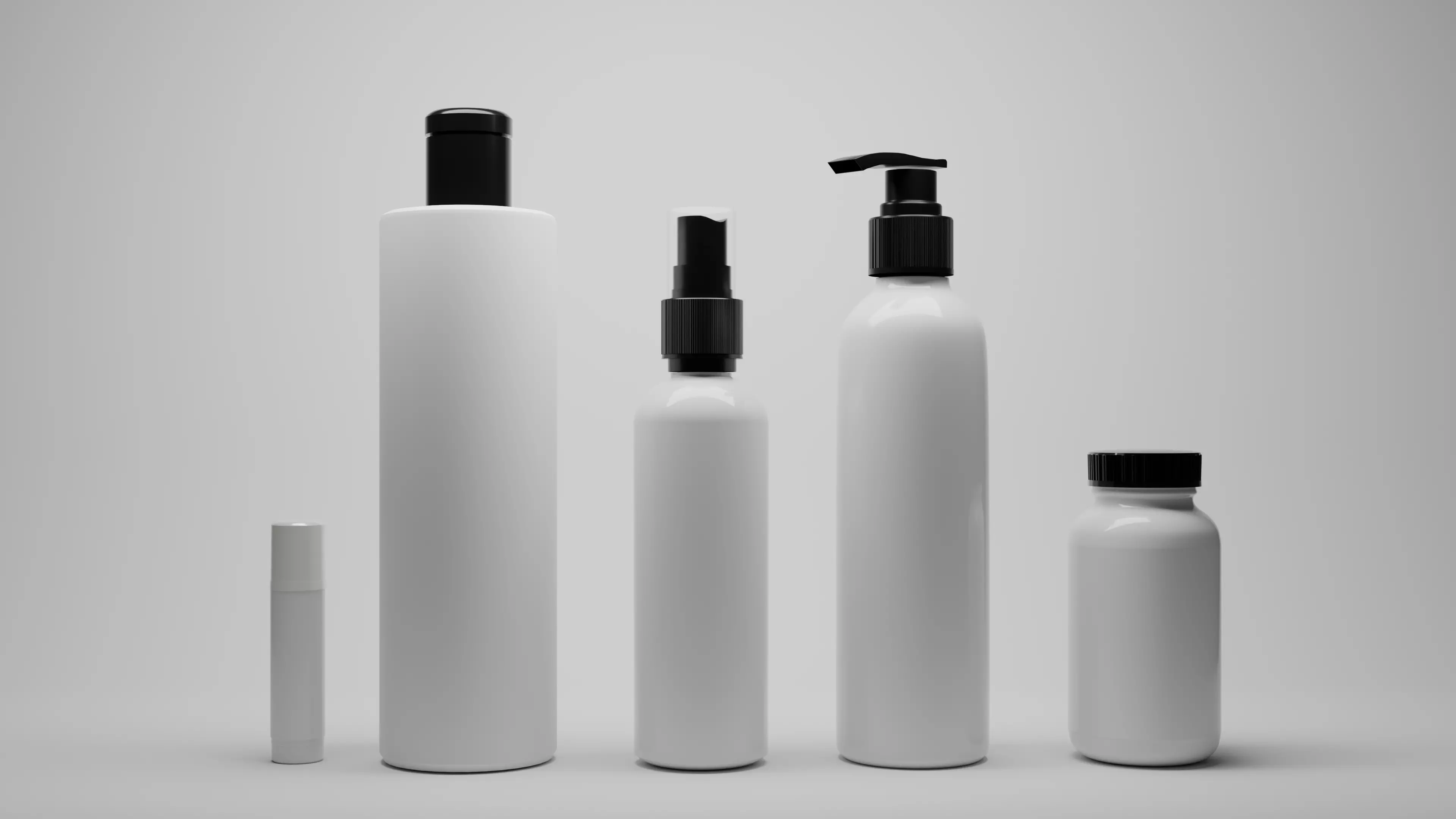 Cosmetic bottles pack Low-poly 3D model_0