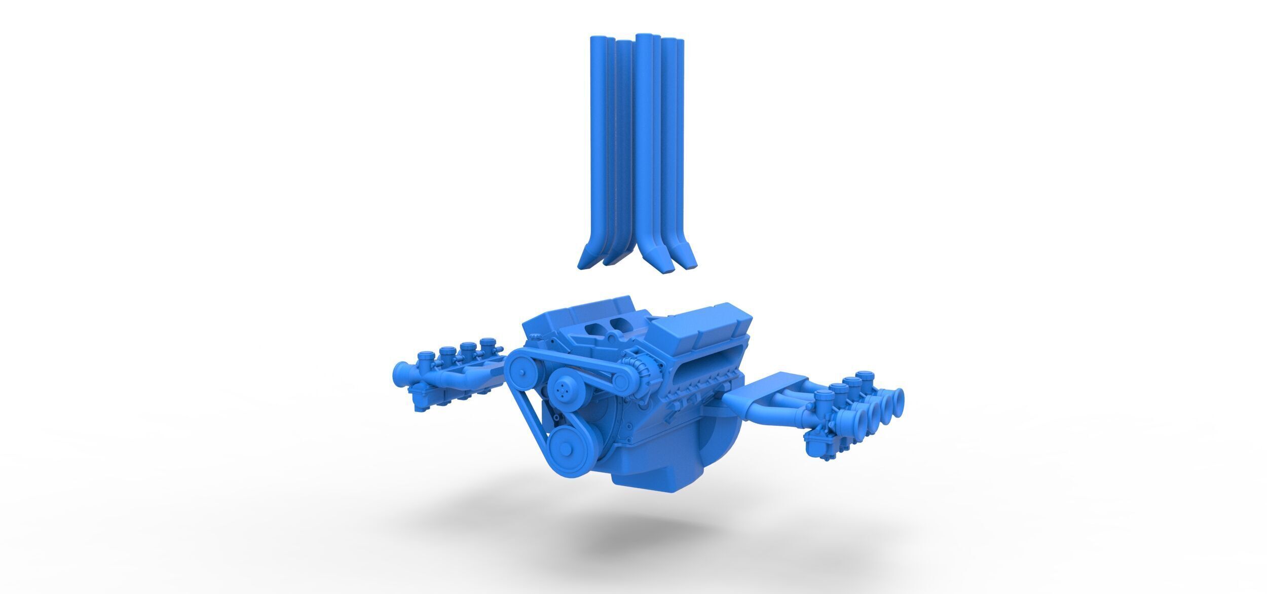 Engine V8 for Hot rod Version 3 Scale 1 to 25 3D print model_13