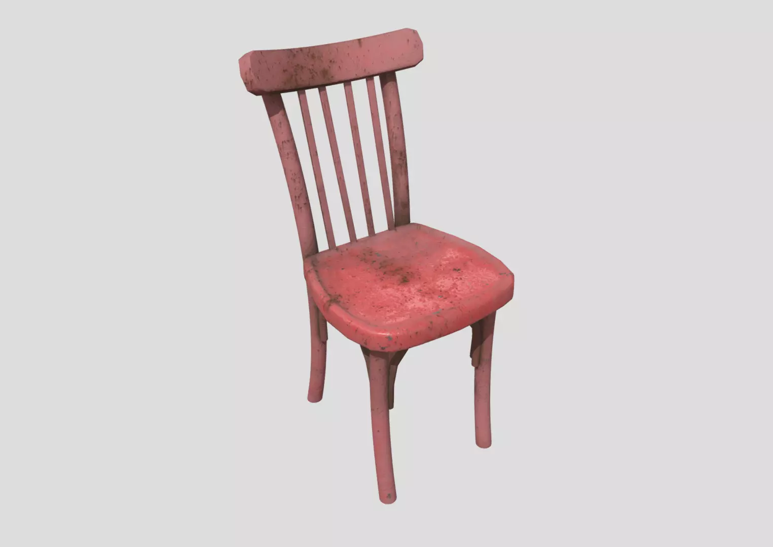 Rusty Metal chair Low-poly 3D model