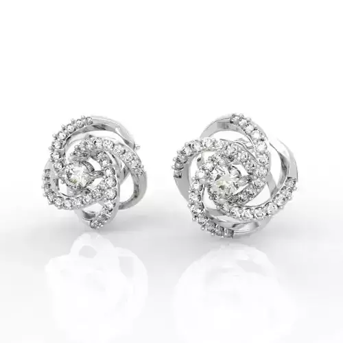Stunning Diamond Rose Earrings 3D print model