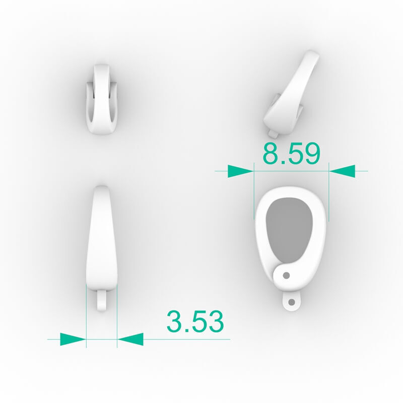 Oval Pendant Bail 3D print model_3