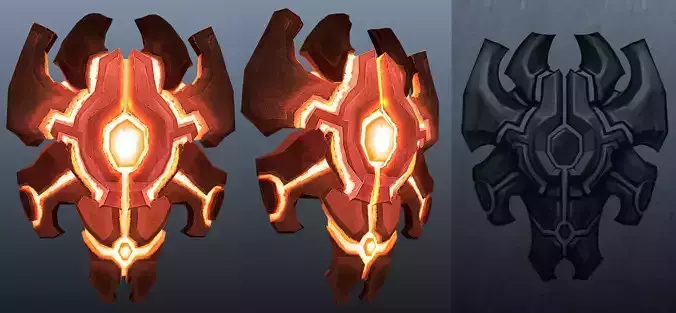 Fire Shield Low-poly 3D model
