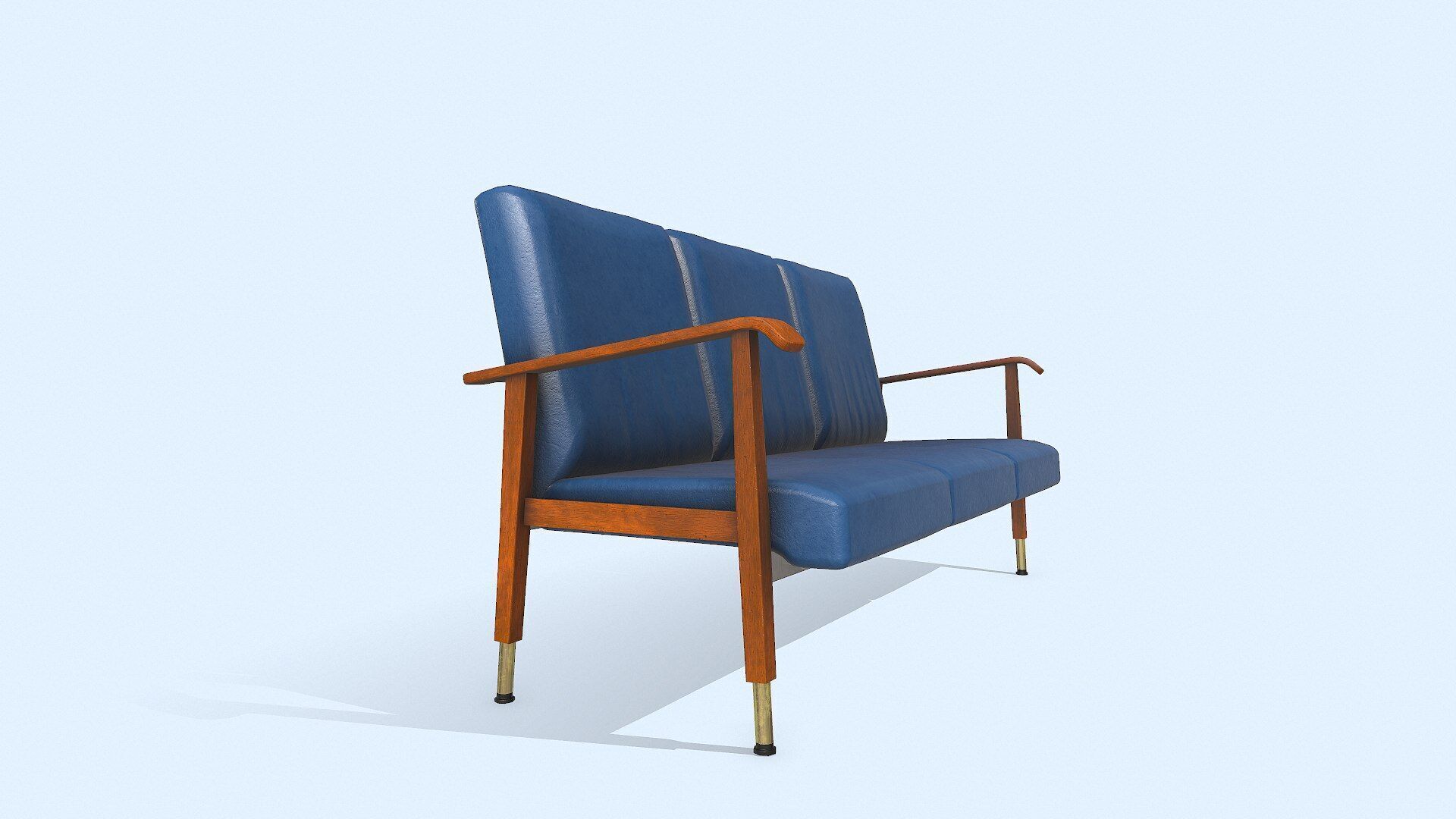 Old Vintage Wating Chairs Low-poly PBR Low-poly 3D model_8