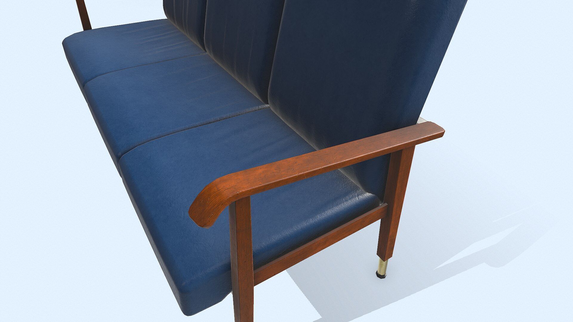 Old Vintage Wating Chairs Low-poly PBR Low-poly 3D model_11