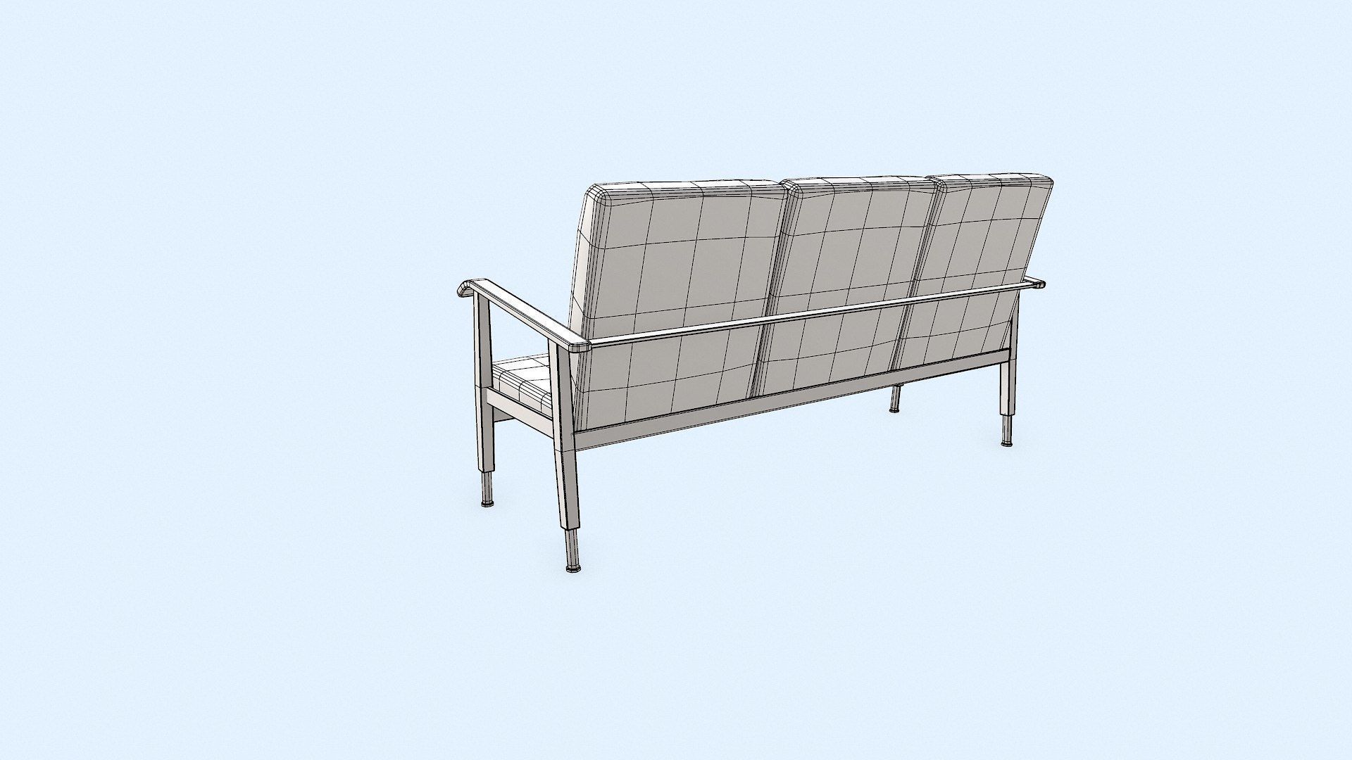 Old Vintage Wating Chairs Low-poly PBR Low-poly 3D model_14