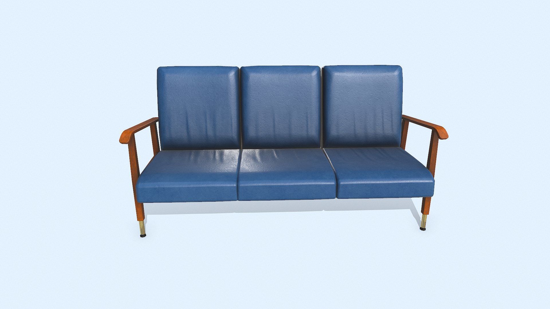 Old Vintage Wating Chairs Low-poly PBR Low-poly 3D model_2