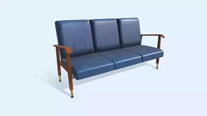 Old Vintage Wating Chairs Low-poly PBR