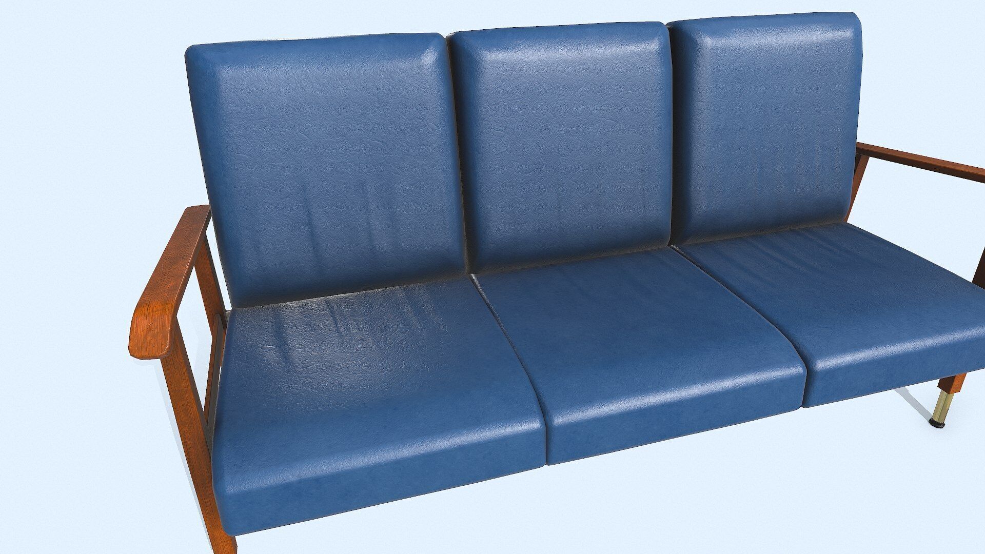 Old Vintage Wating Chairs Low-poly PBR Low-poly 3D model_9