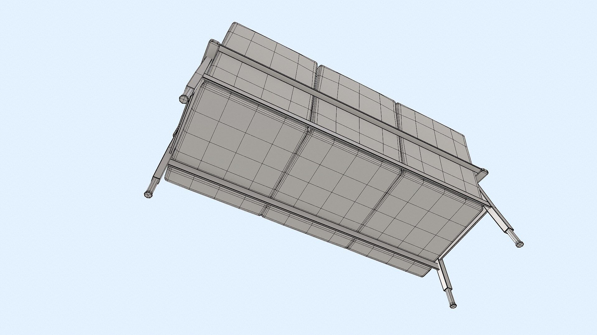 Old Vintage Wating Chairs Low-poly PBR Low-poly 3D model_15