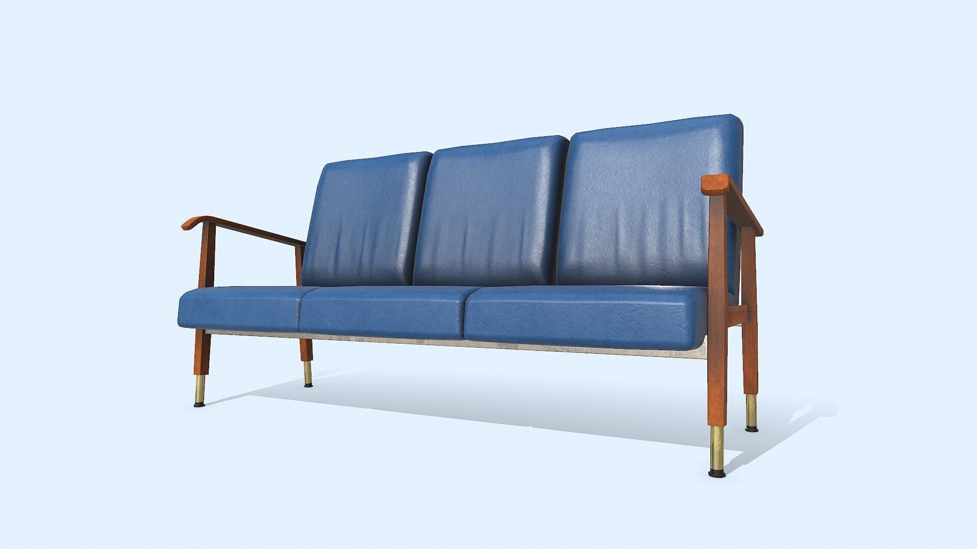 Old Vintage Wating Chairs Low-poly PBR Low-poly 3D model_3