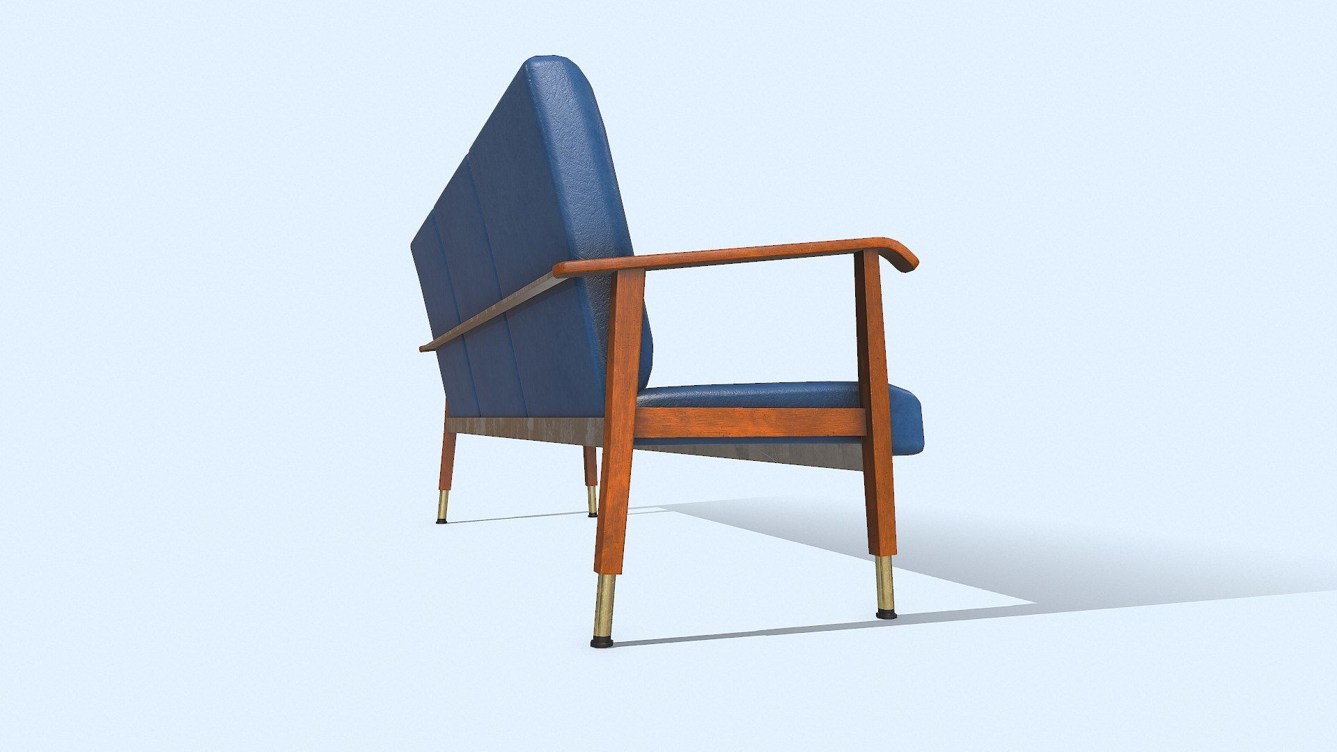 Old Vintage Wating Chairs Low-poly PBR Low-poly 3D model_7