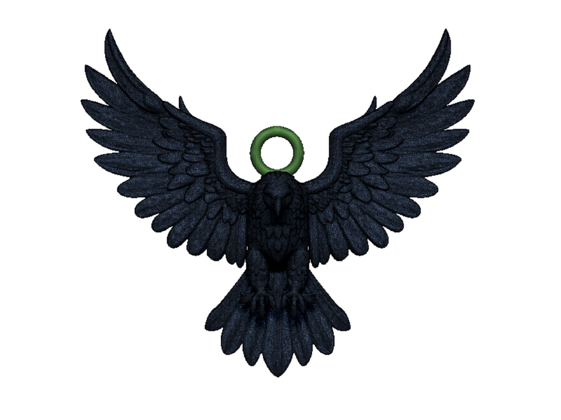 eagle pendant 3D print model_6