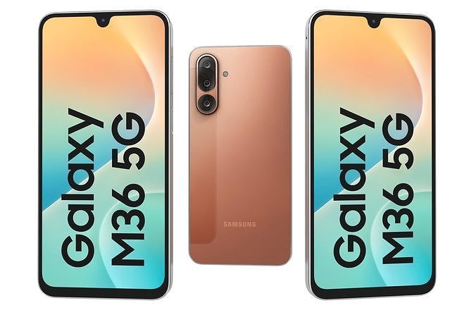 Samsung Galaxy M36 Orange Low-poly 3D model