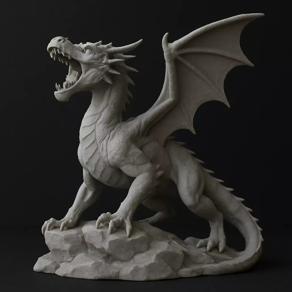 Dragon on the rock 3D print model