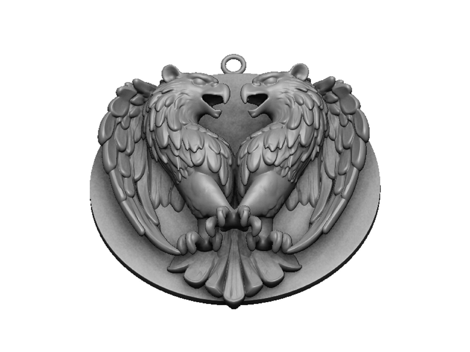 eagle pendant 3D print model_3