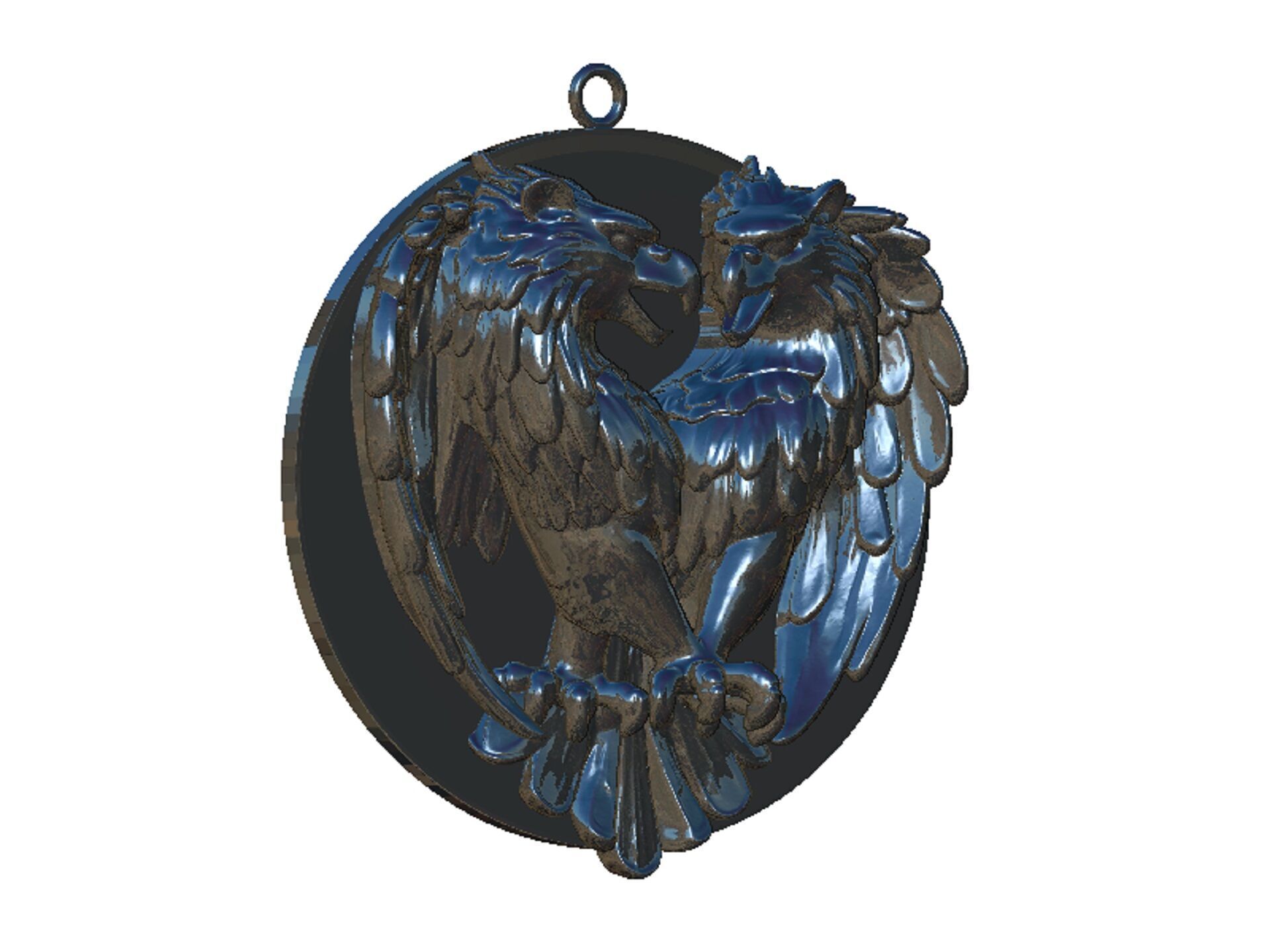 eagle pendant 3D print model_5