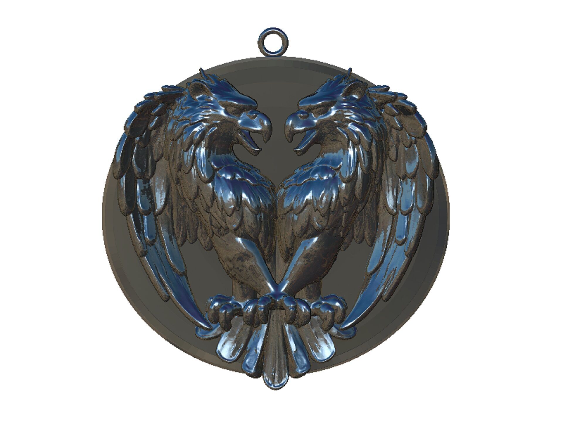eagle pendant 3D print model_4