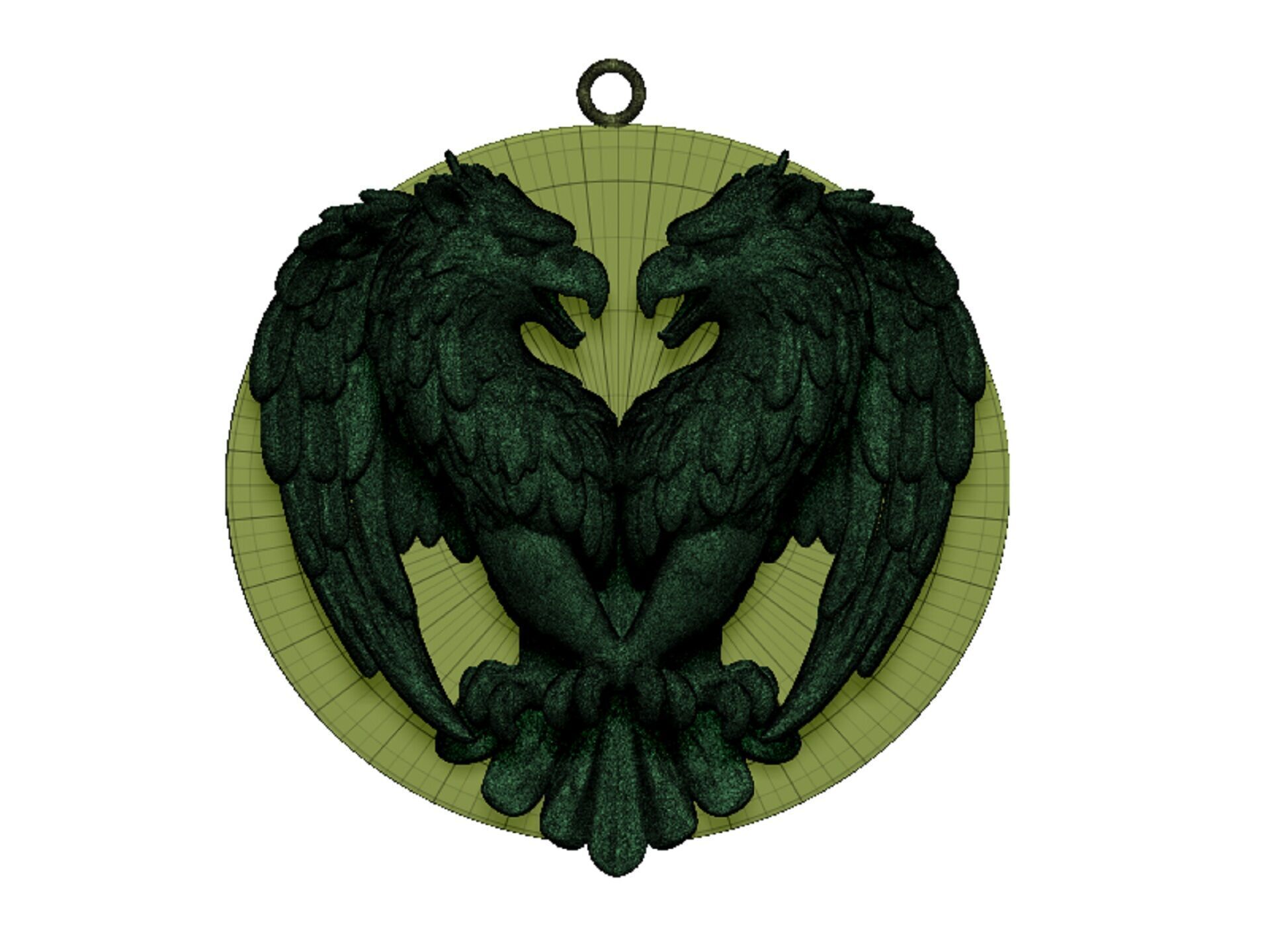 eagle pendant 3D print model_9
