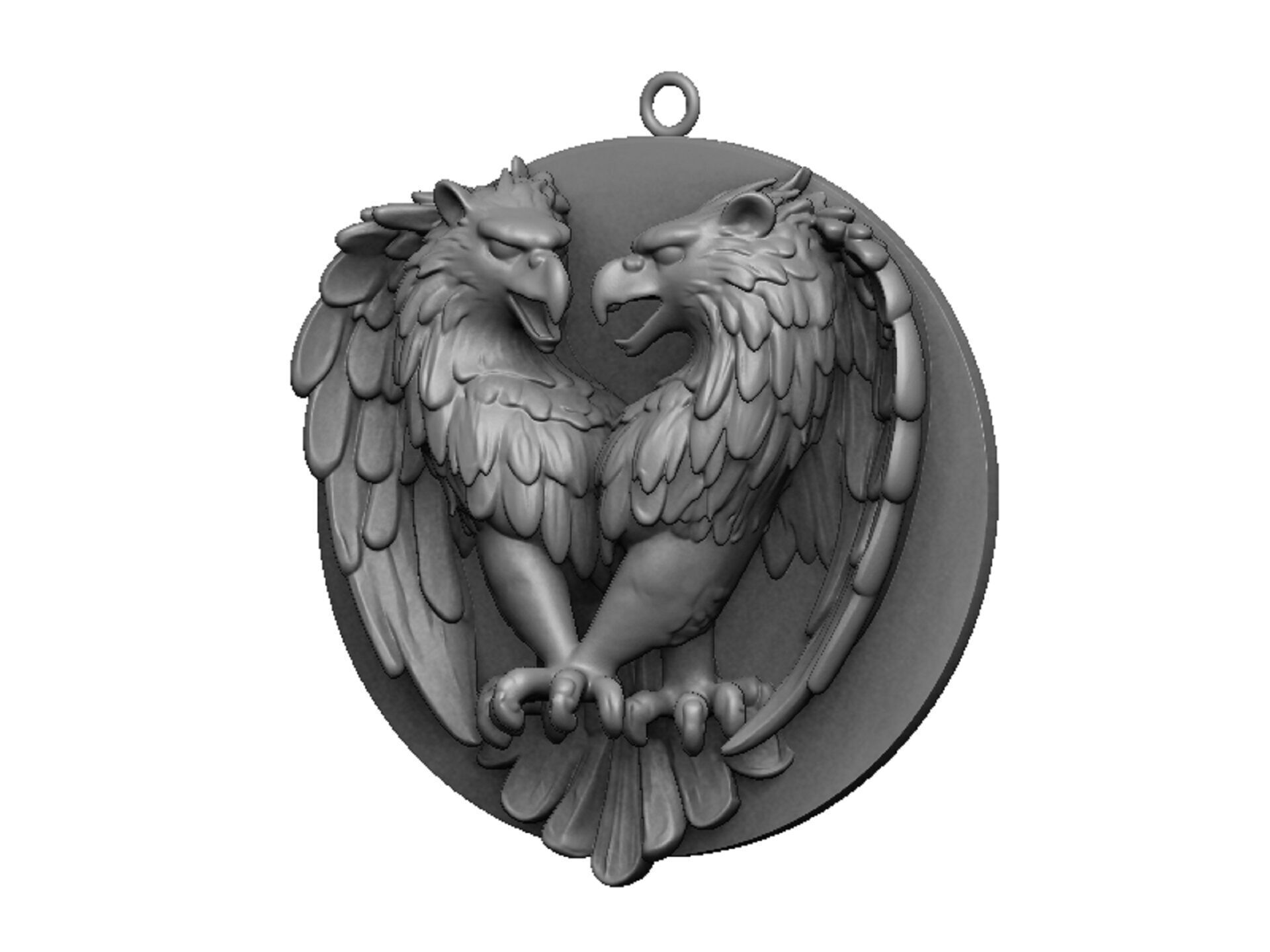 eagle pendant 3D print model_2