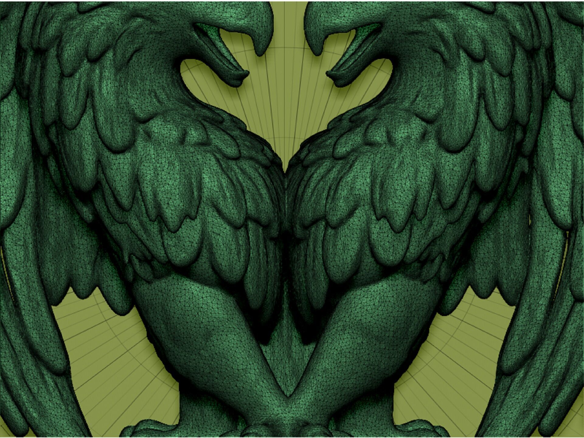 eagle pendant 3D print model_10