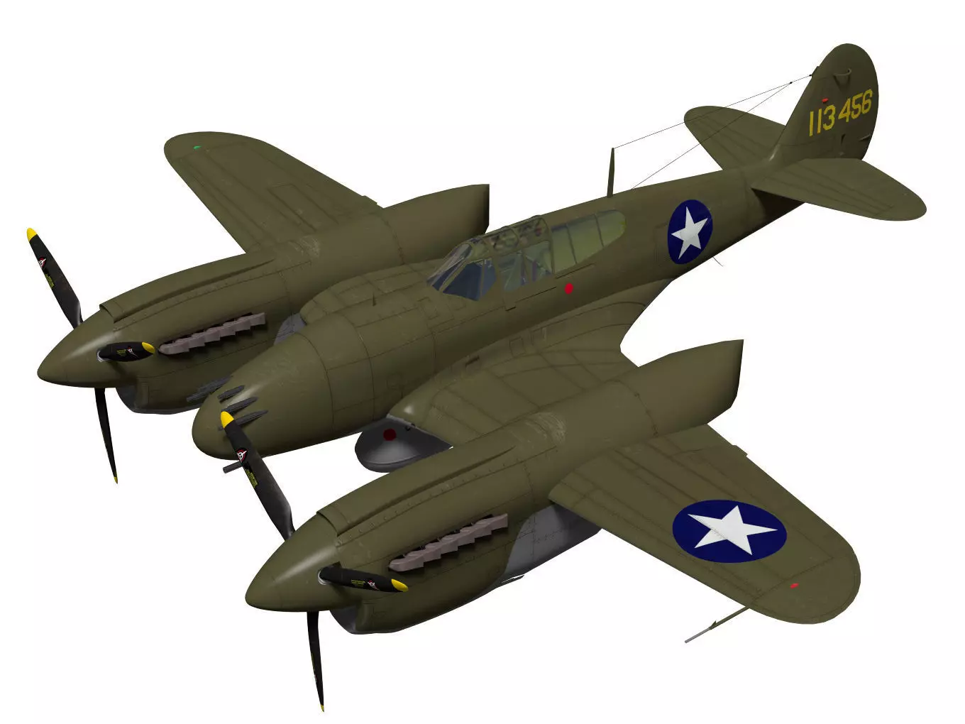 Curtiss P-40 Twin 3D model