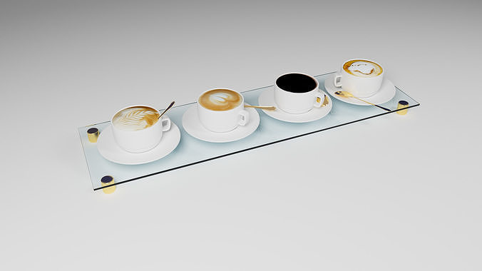 Set of coffee cups 3D model
