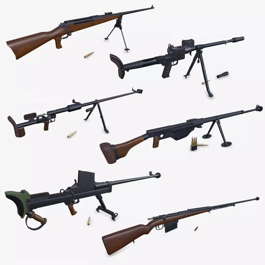 Anti Tank Rifle Collection Low-poly PBR _0