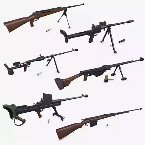 Anti Tank Rifle Collection Low-poly PBR 