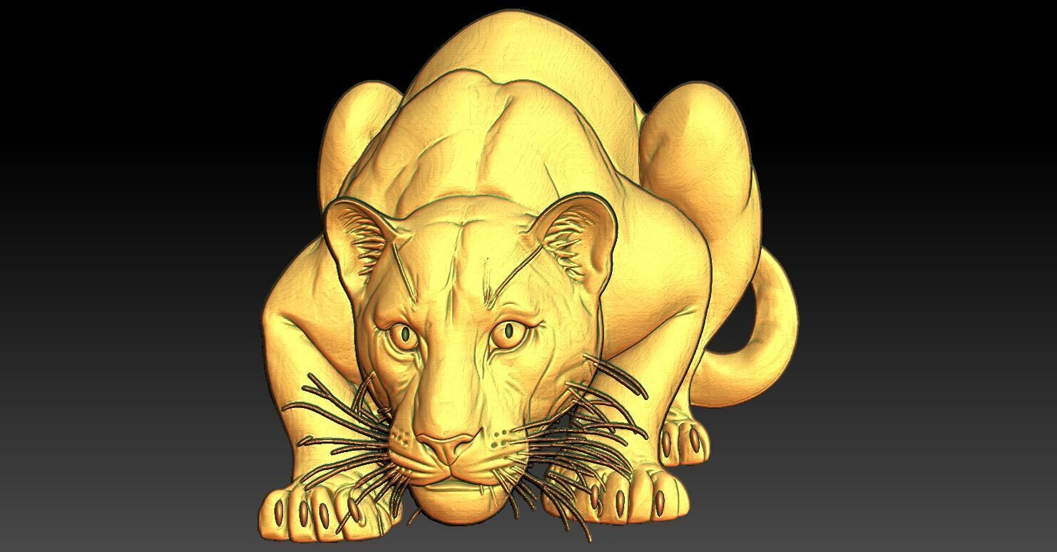 1 panther CNC Relief Model 3D print model_1