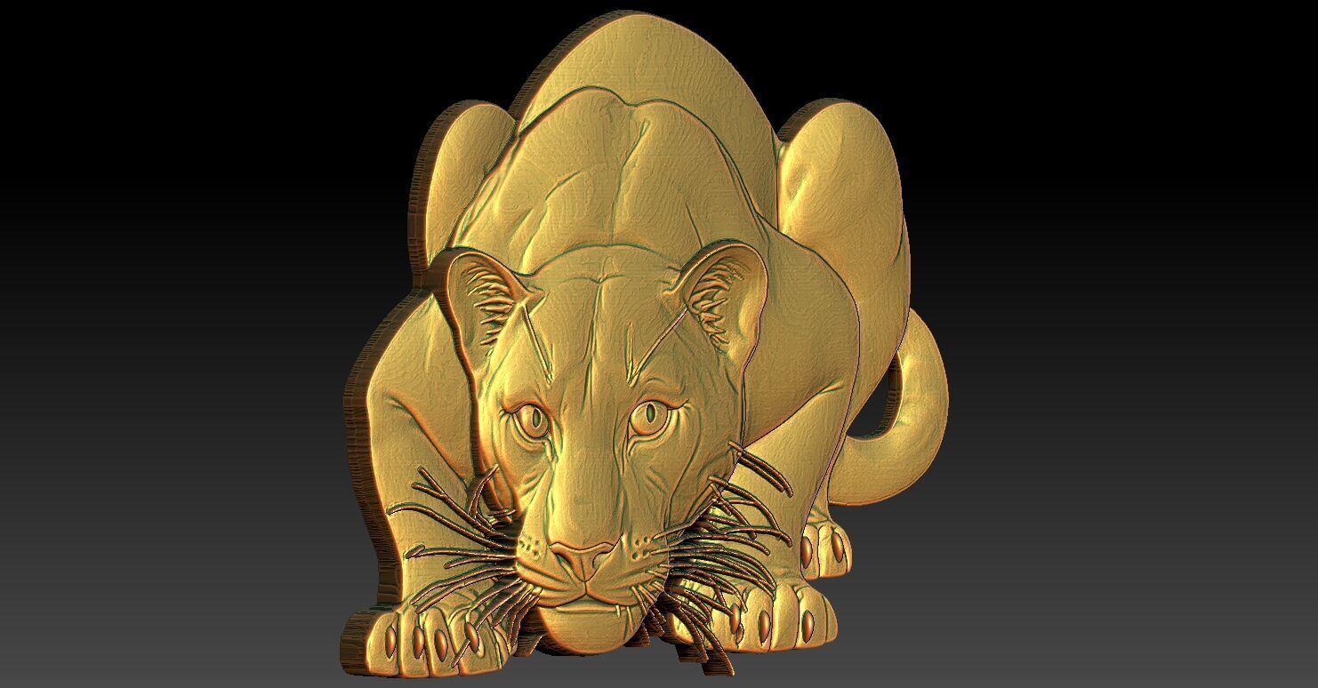 1 panther CNC Relief Model 3D print model_2