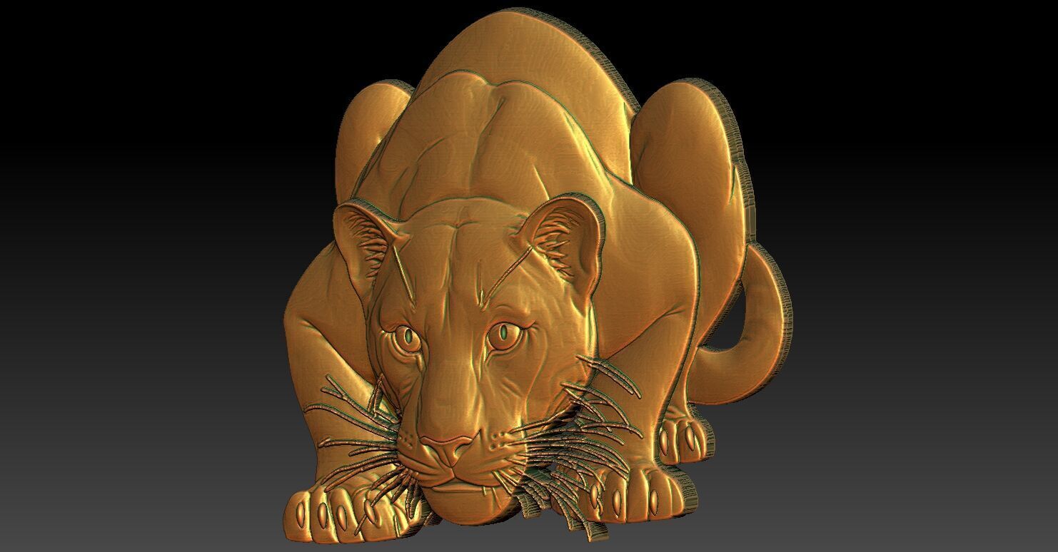 1 panther CNC Relief Model 3D print model_3