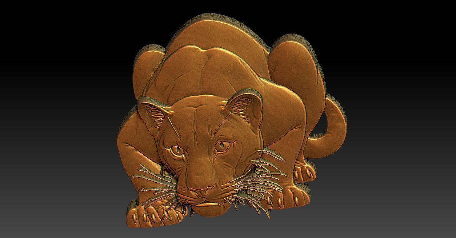1 panther CNC Relief Model 3D print model_5