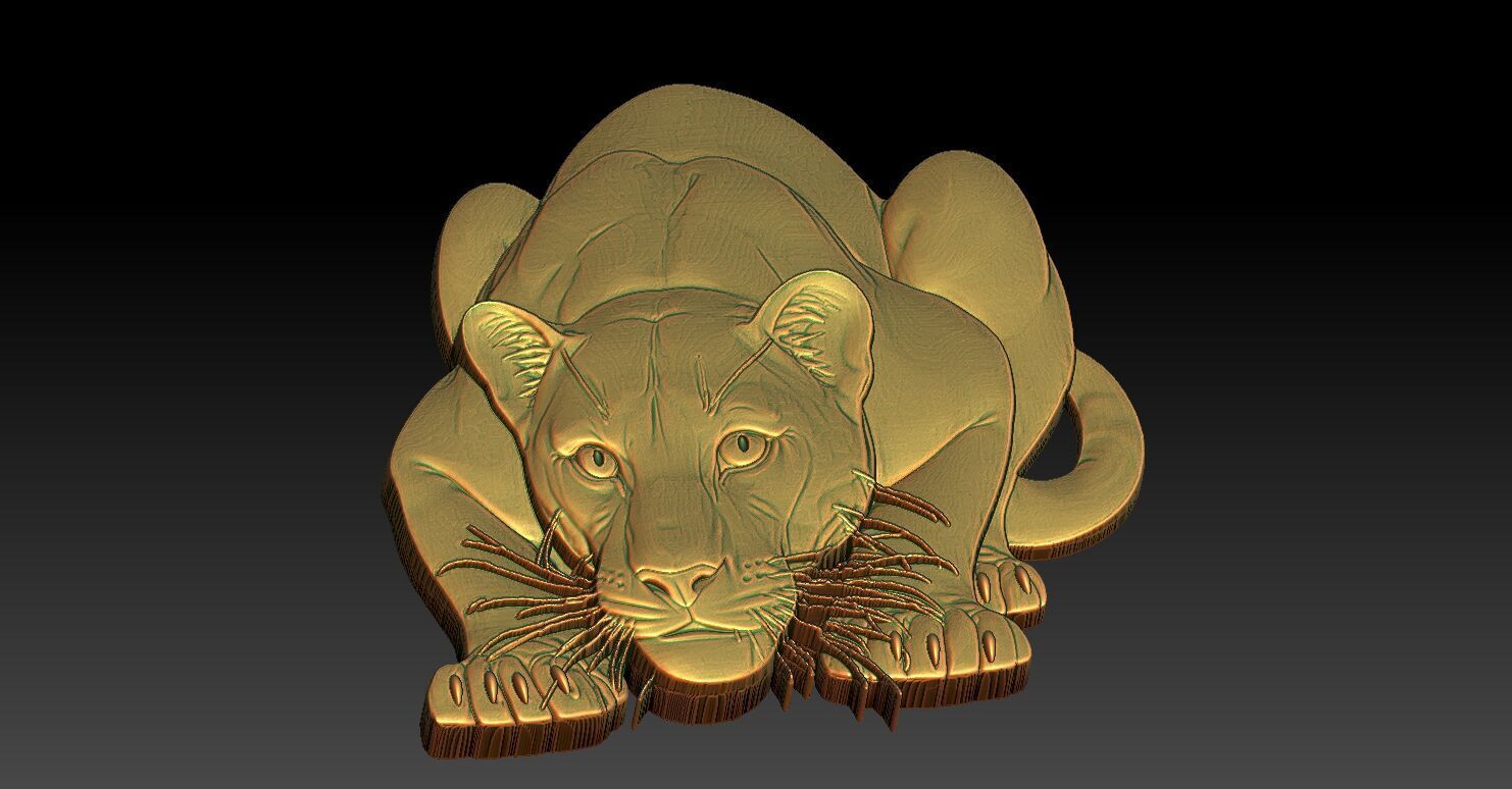 1 panther CNC Relief Model 3D print model_4