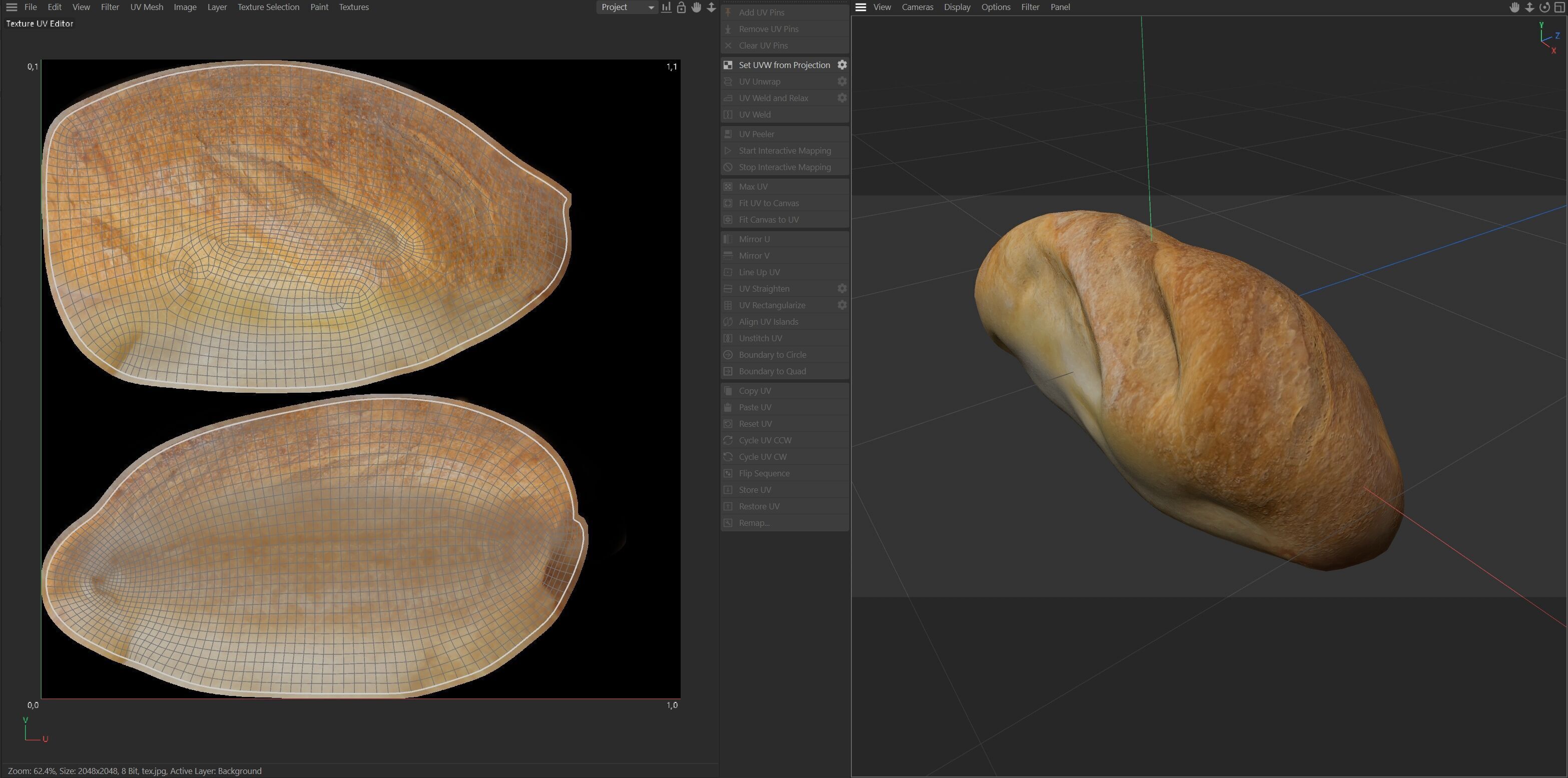 Bread 4   Low-poly 3D model_7