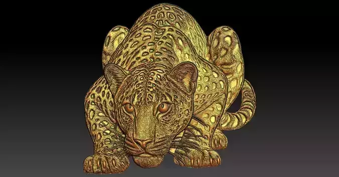 1 leopard CNC Relief Model 3D print model