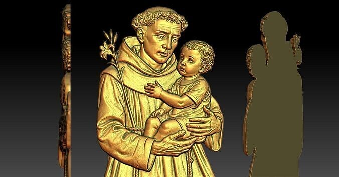 1 Saint Anthony CNC Relief Model 3D print model