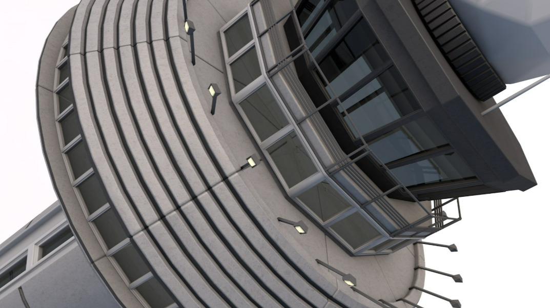 Airport Control Tower 3D model_2