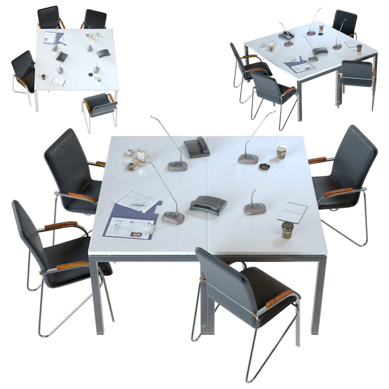 Big Office Workplace 3D model_3