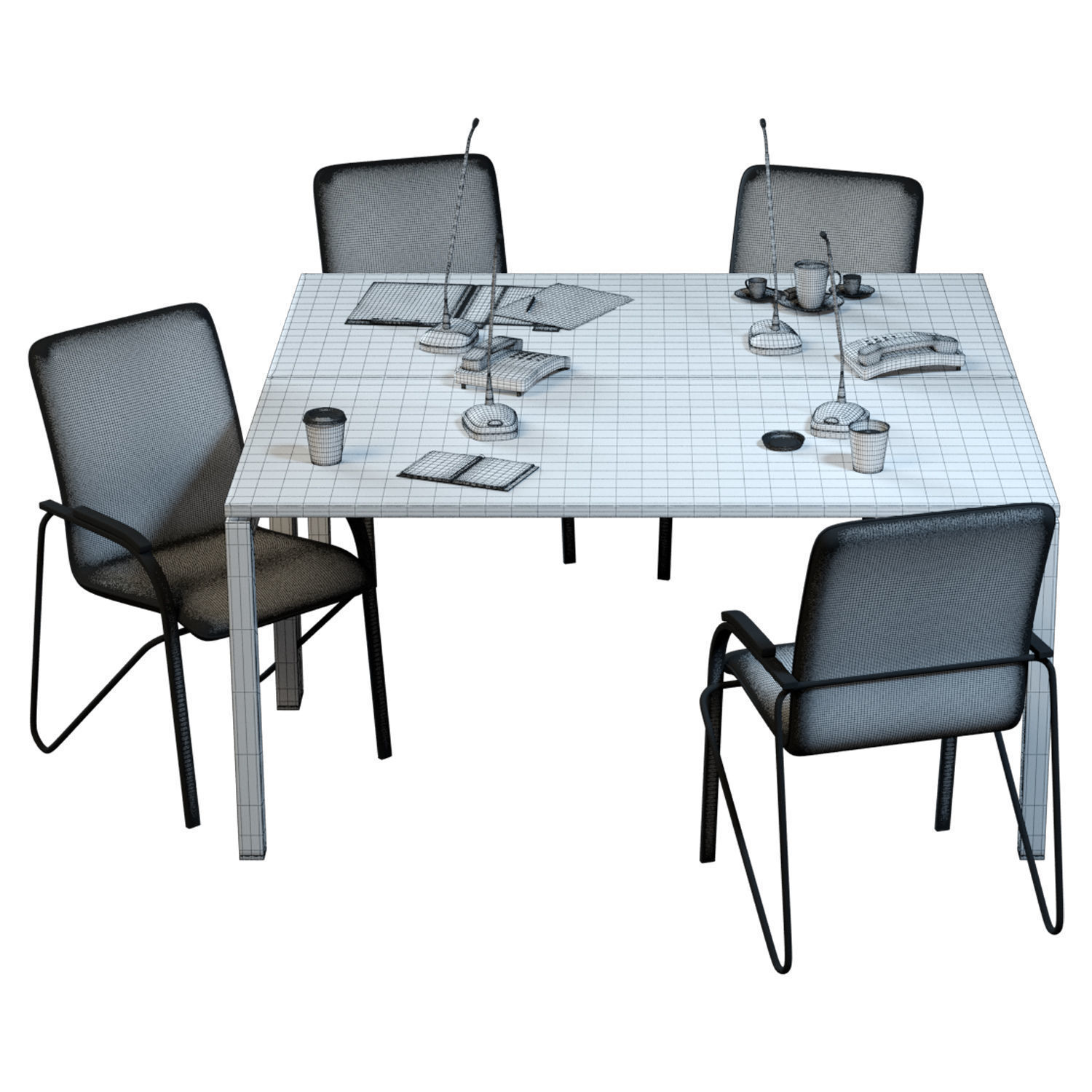 Big Office Workplace 3D model_5