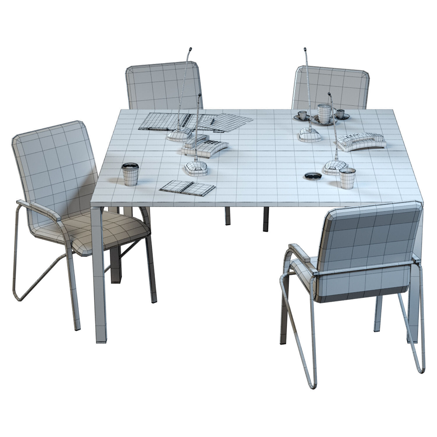 Big Office Workplace 3D model_4