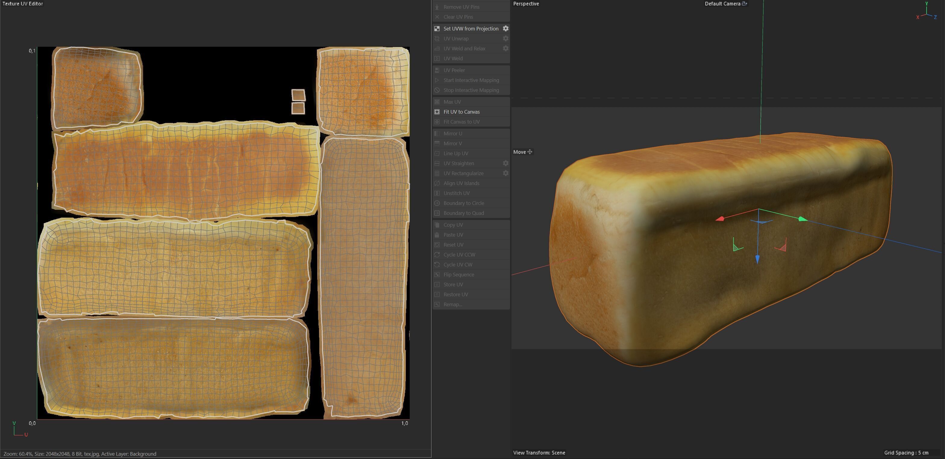 Bread 5   Low-poly 3D model_7