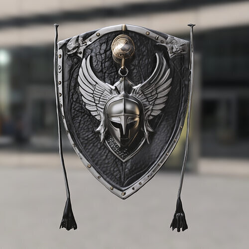 Warrior Shield Emblem Low-poly 3D model