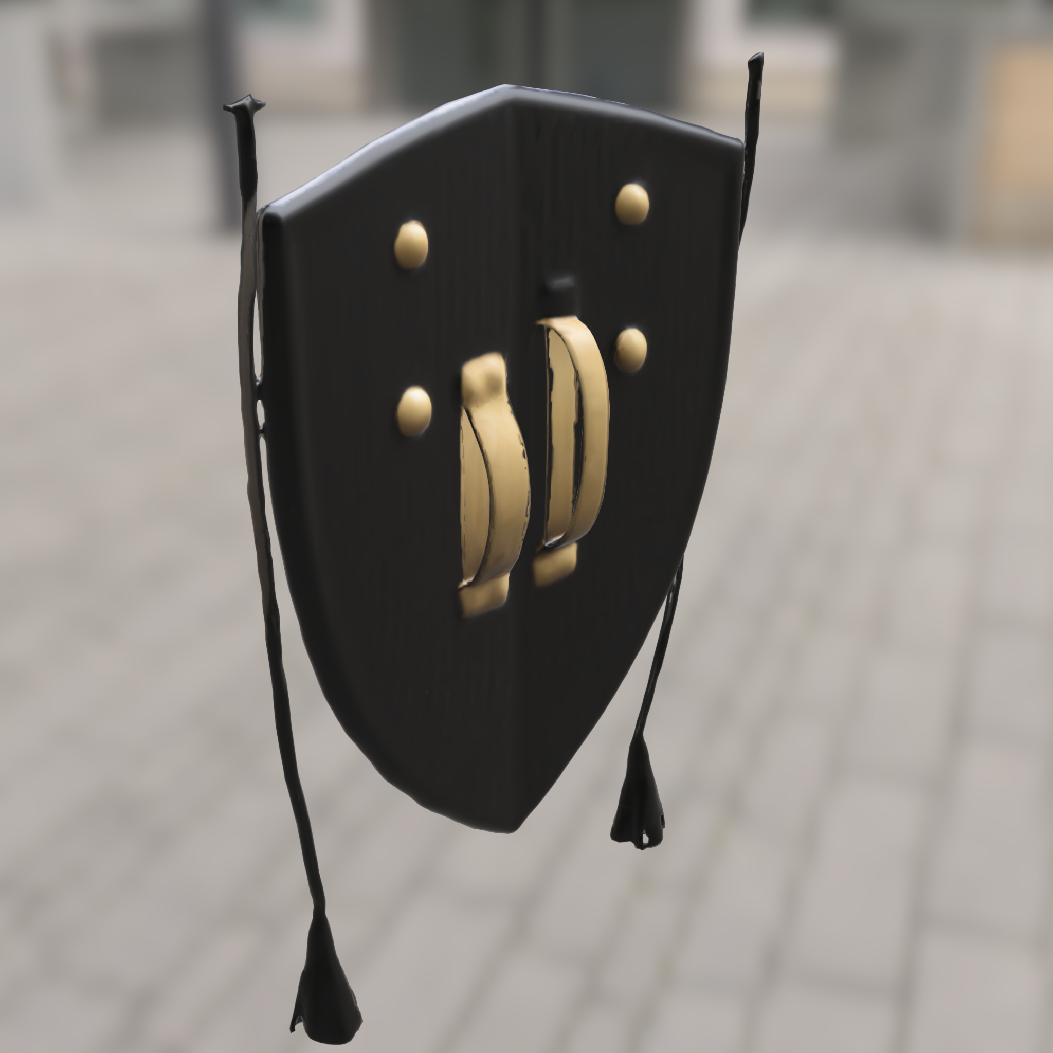 Warrior Shield Emblem Low-poly 3D model_2