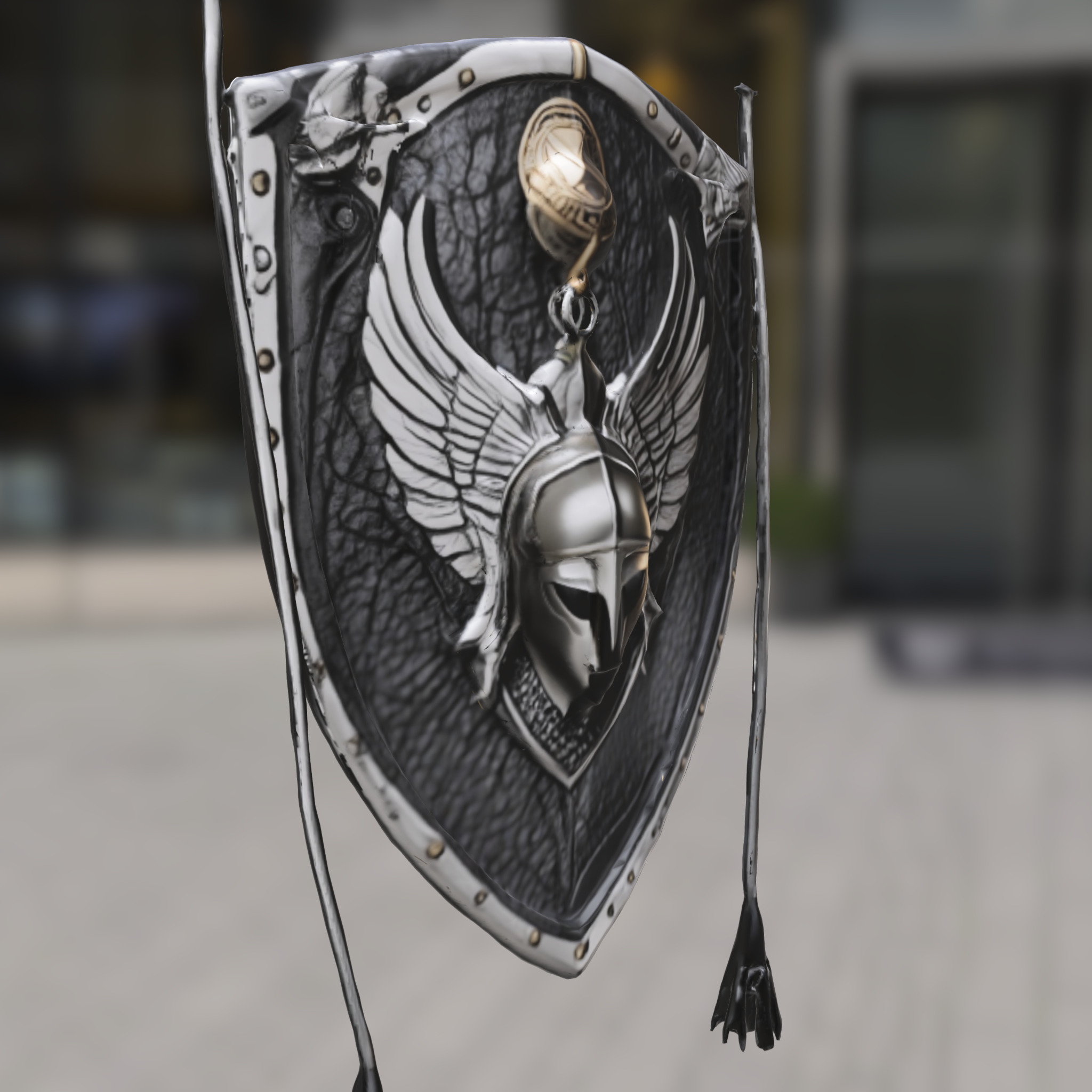 Warrior Shield Emblem Low-poly 3D model_3